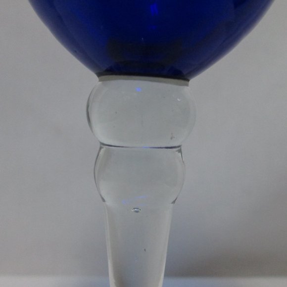 Cobalt Blue bell shaped tall wine spirits glass 8 inches Hand Made NEW - Picture 6 of 13